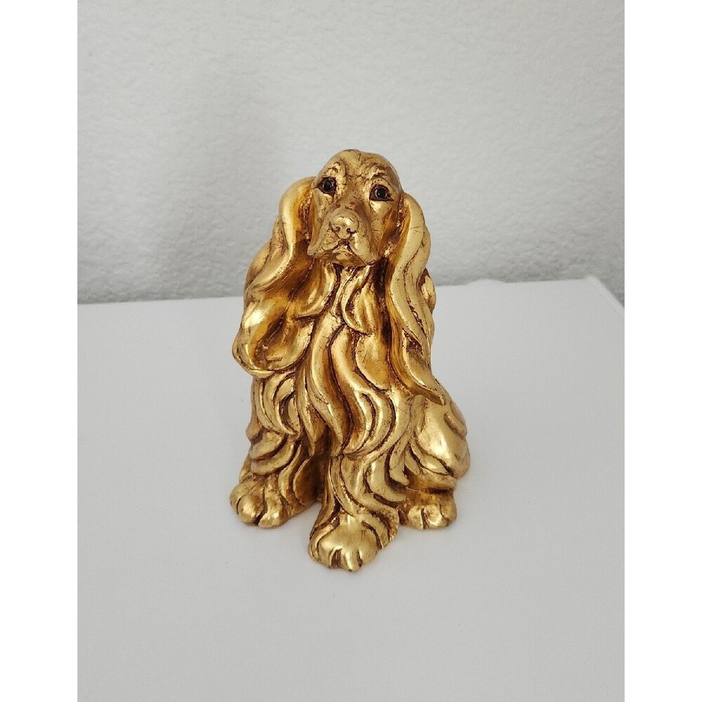 RARE Vintage Kay Finch California Cocker Spaniel Dog 846 GOLD LEAF GLAZE Figure